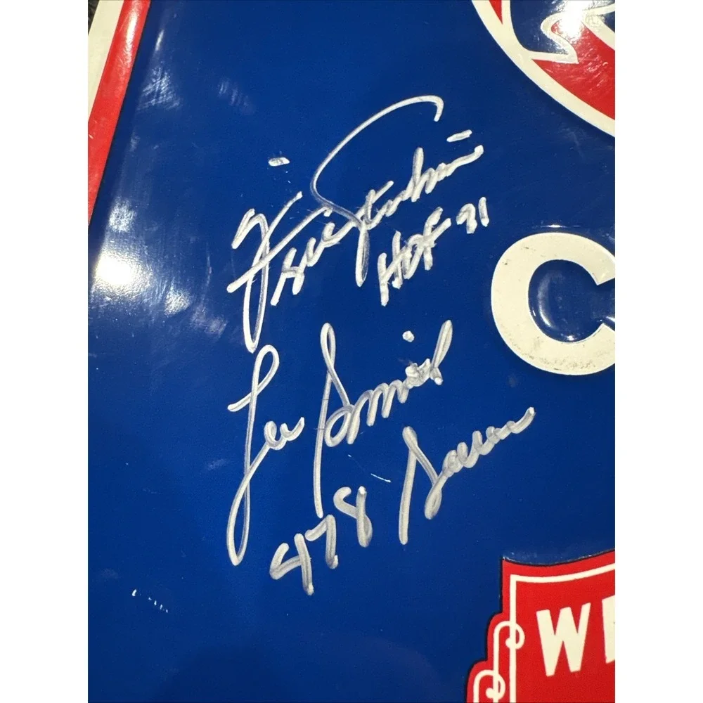 Lee Smith & Fergie Jenkins Signed Autograph Chicago Cubs Metal Sign MLB Baseball